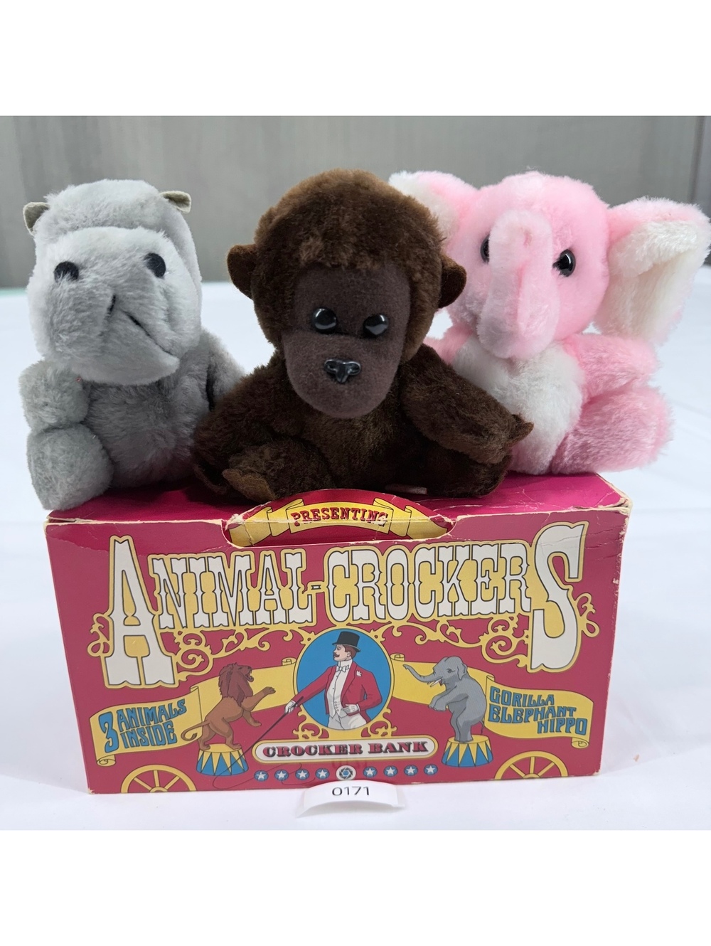 Vintage Animal Crockers Plush Toy Set with Original Box